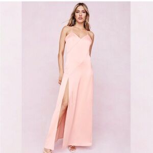Nasty Gal peach maxi dress